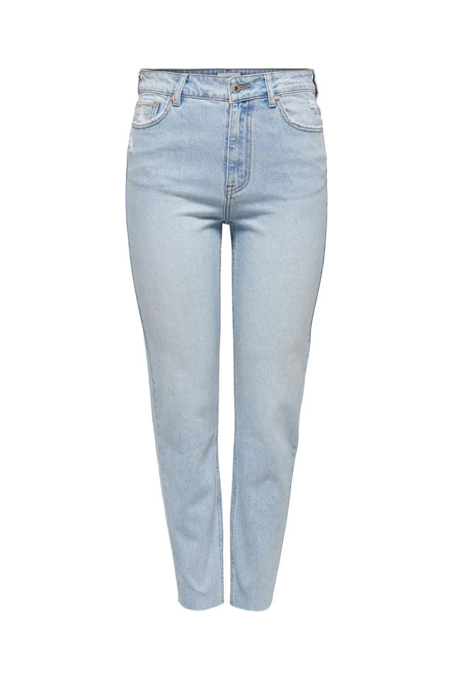 overschreden Activeren bruid ONLY cropped high waist straight fit jeans ONLEMILY denim light blue |  wehkamp