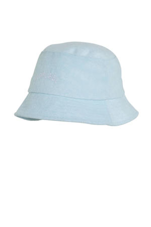 bucket hat Celia French met logo lichtblauw