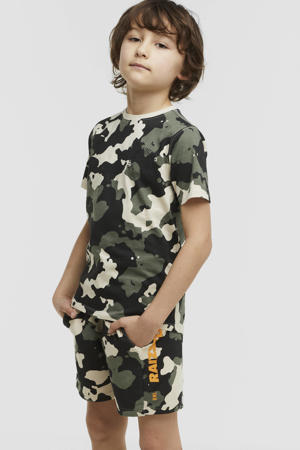T-shirt Huarez met camouflageprint army groen/donkergroen