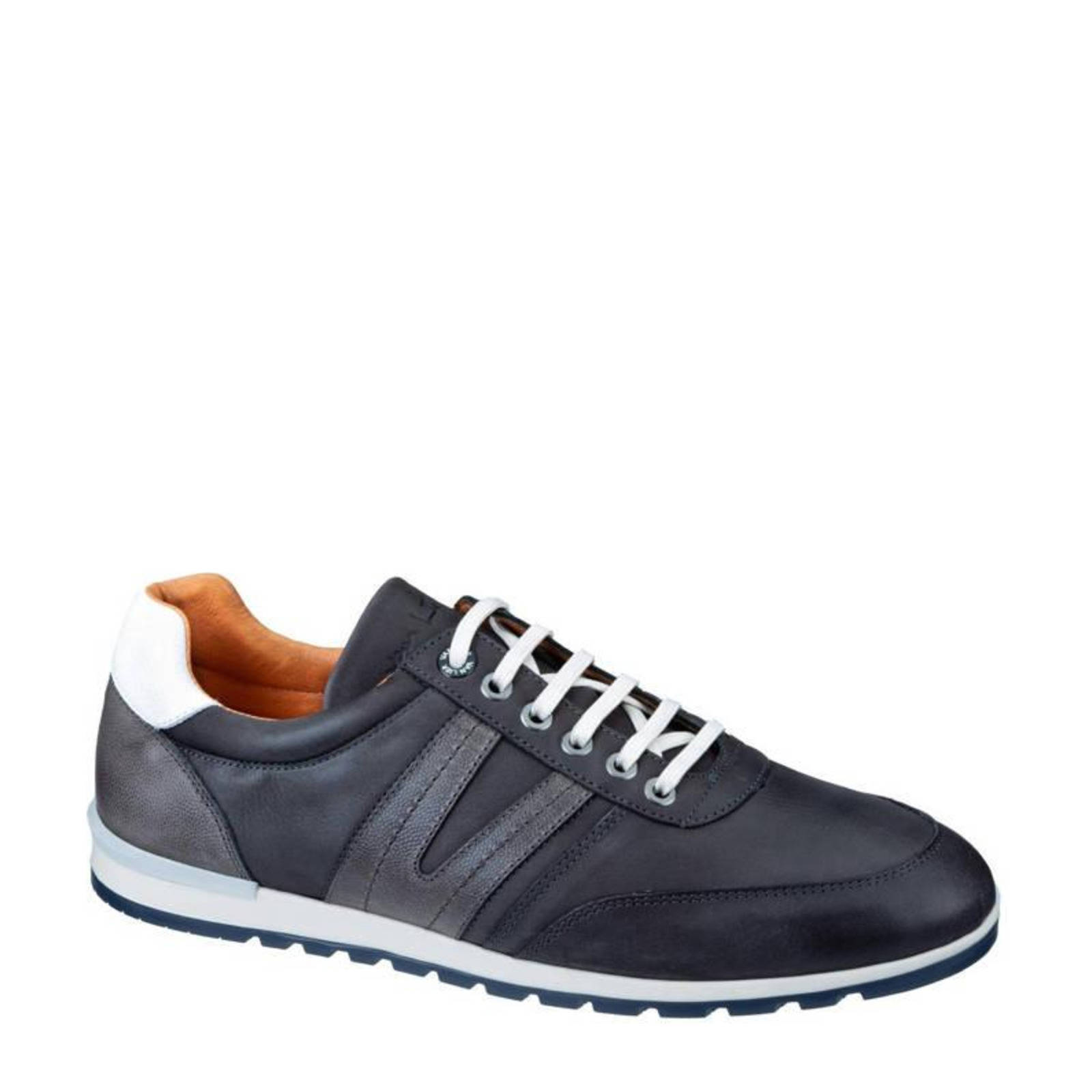 Van Lier Anzano nubuck sneakers grijs/blauw | wehkamp