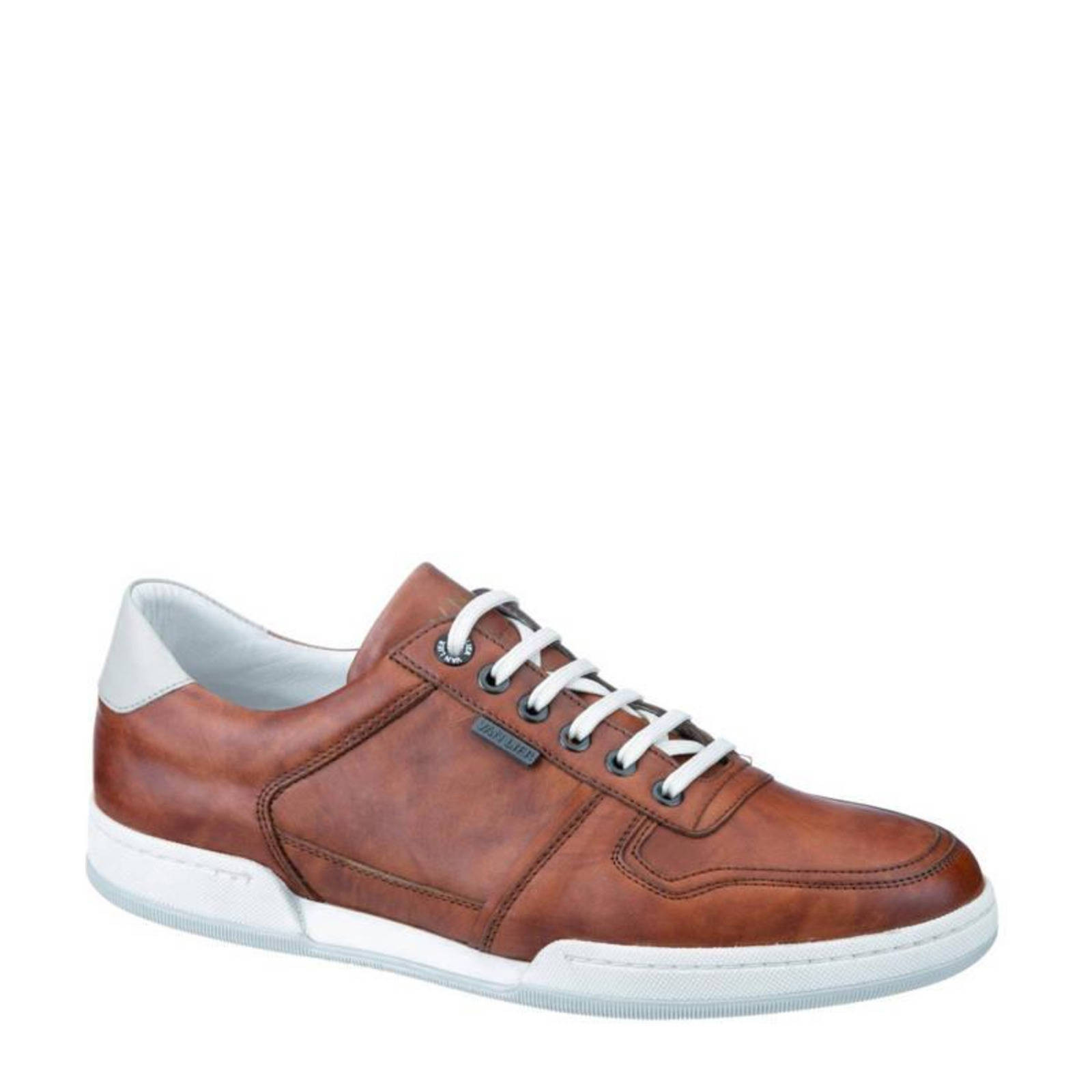 Treviso sneaker in cognac leer met gaatjespatroon | Van Lier Outlet