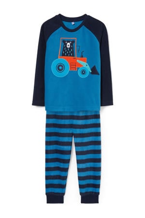   pyjama met printopdruk blauw/zwart