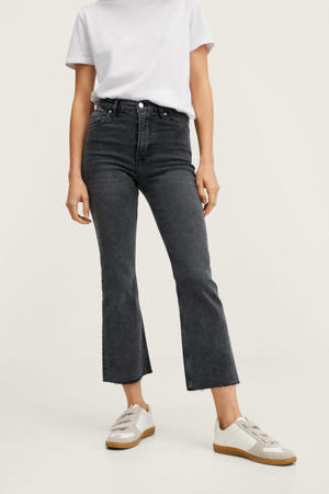 high waist flared jeans changeant grijs