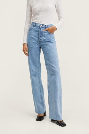 high waist wide leg jeans changeant blauw