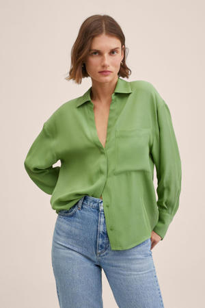 geweven blouse groen