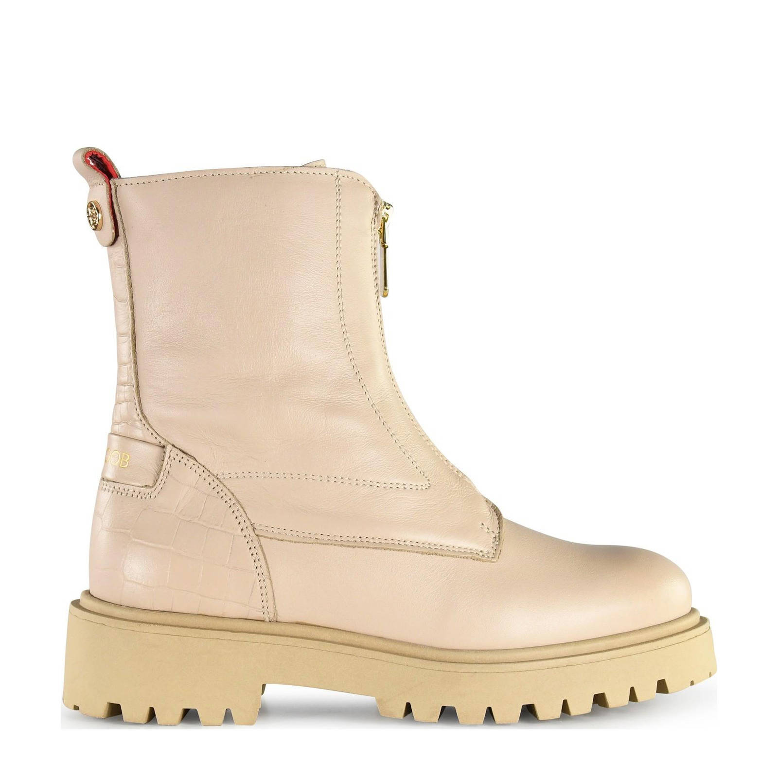 Haboob Palo leren enkelboots beige | wehkamp
