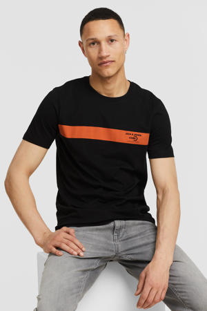 slim fit T-shirt JCOHUBERT met logo black