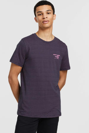 slim fit T-shirt JCOSTITCH  met all over print navy blazer