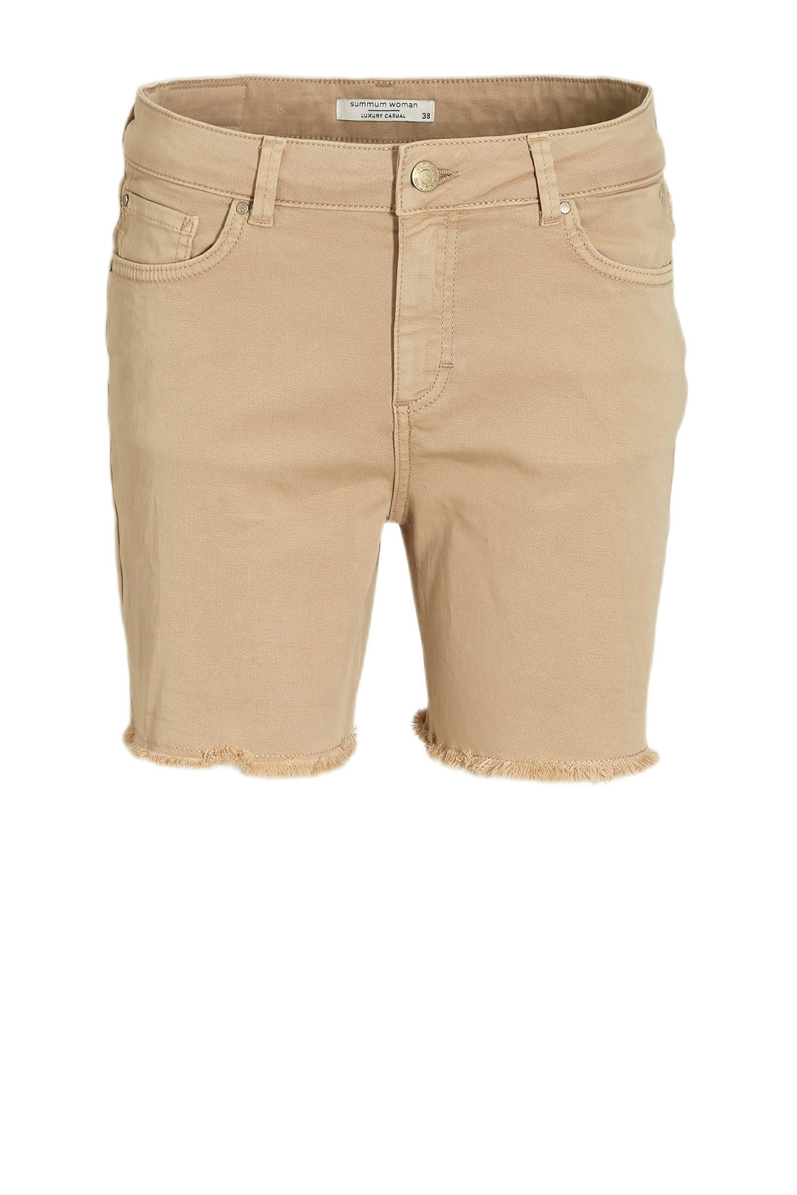 Summum Woman slim fit korte broek lichtbruin | wehkamp