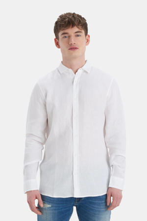 regular fit overhemd Linen wit