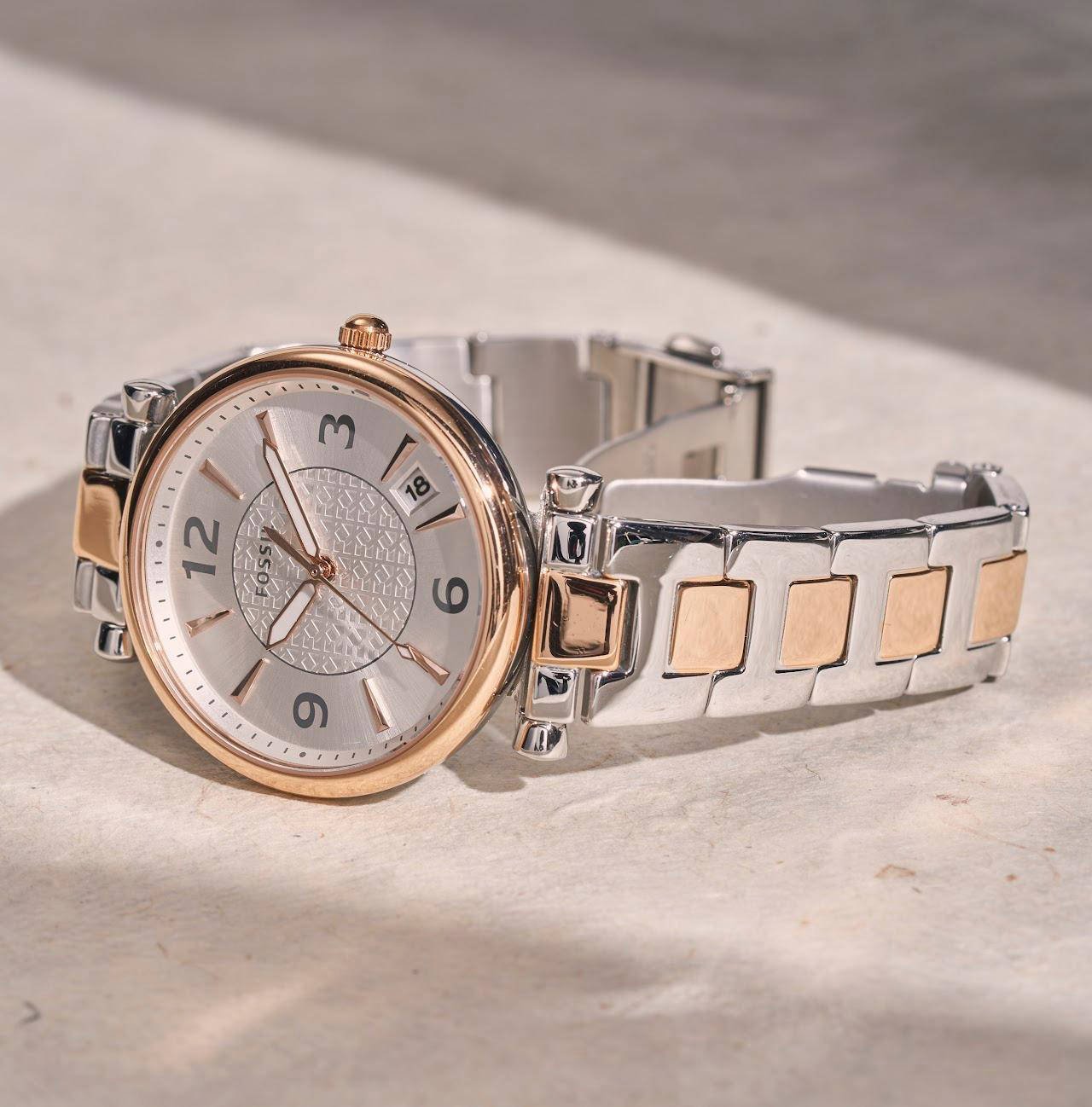 Fossil horloge ES5156 Carlie zilverkleurig, roségoudkleurig | wehkamp