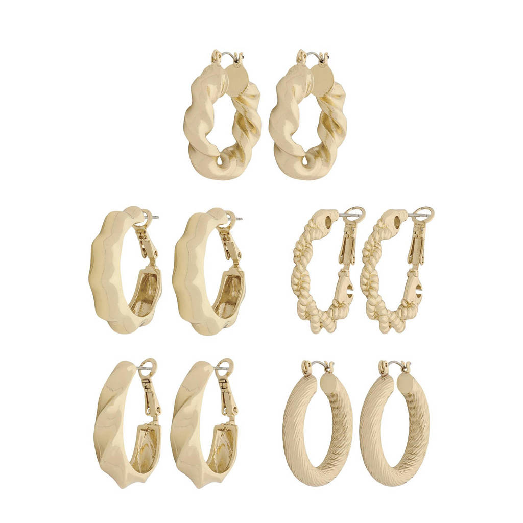 ONLY oorbellen ONLTINA - set van 5 goudkleurig, Goudkleurig