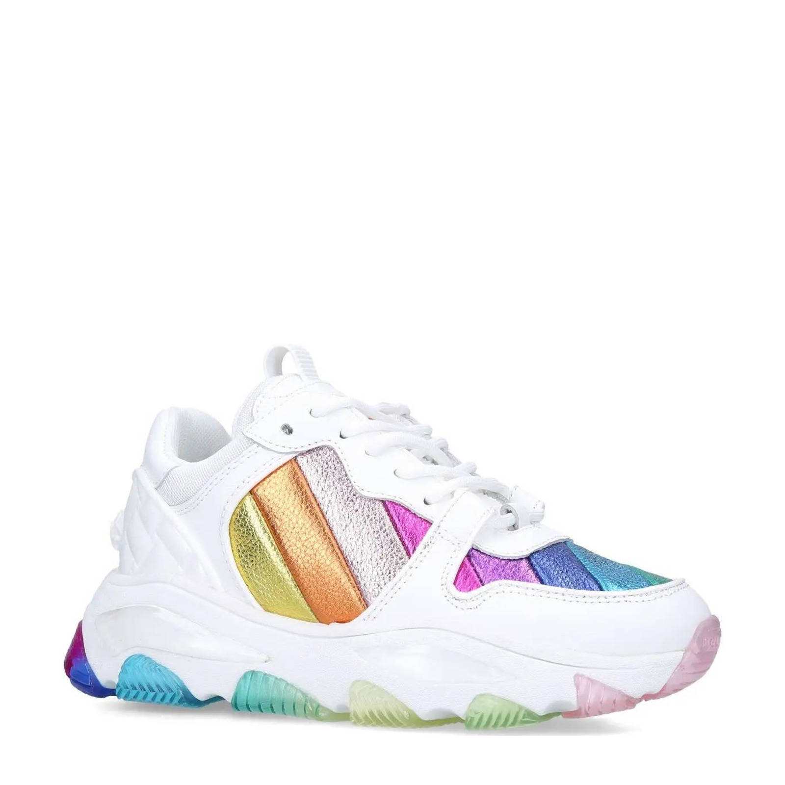 Kurt Geiger Lettie Eagle chunky leren sneakers wit/multi | wehkamp