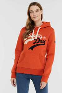 Superdry hoodie met logo oranje
