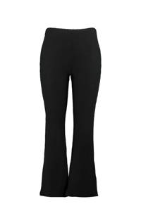 Zwarte dames MS Mode flared legging structuur van polyester met regular waist