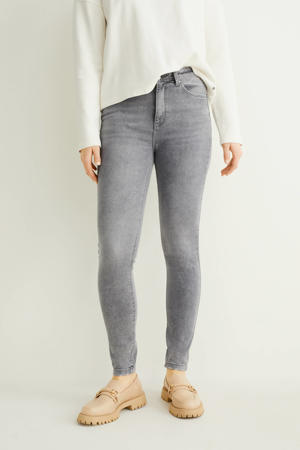 high waist skinny jeans grijs