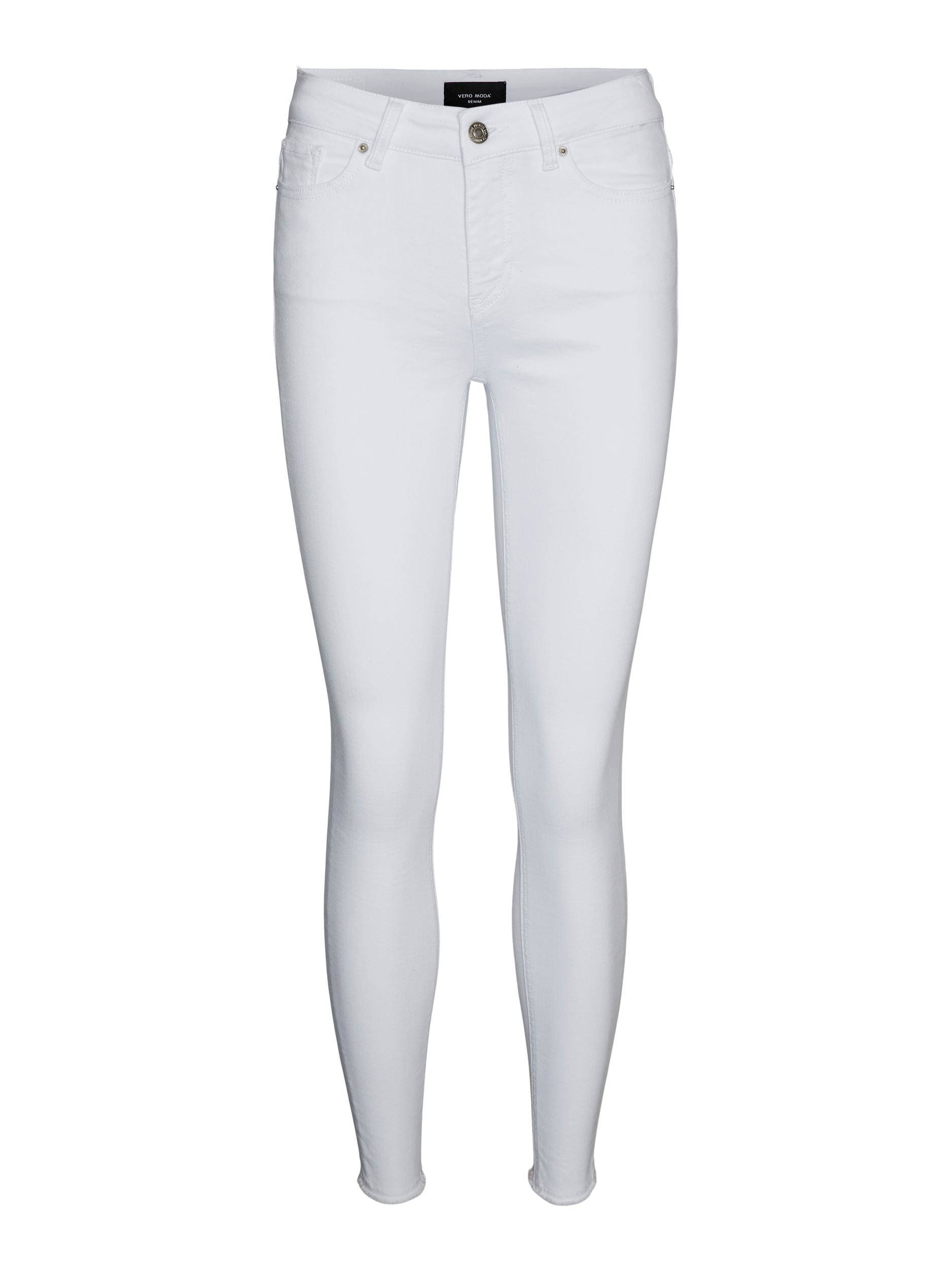 Witte High Waist Paperbag Jeans met Riem - Uwantisell.nl