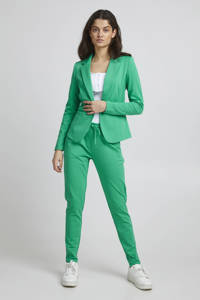Groene dames ICHI blazer van polyester met lange mouwen, reverskraag en knoopsluiting