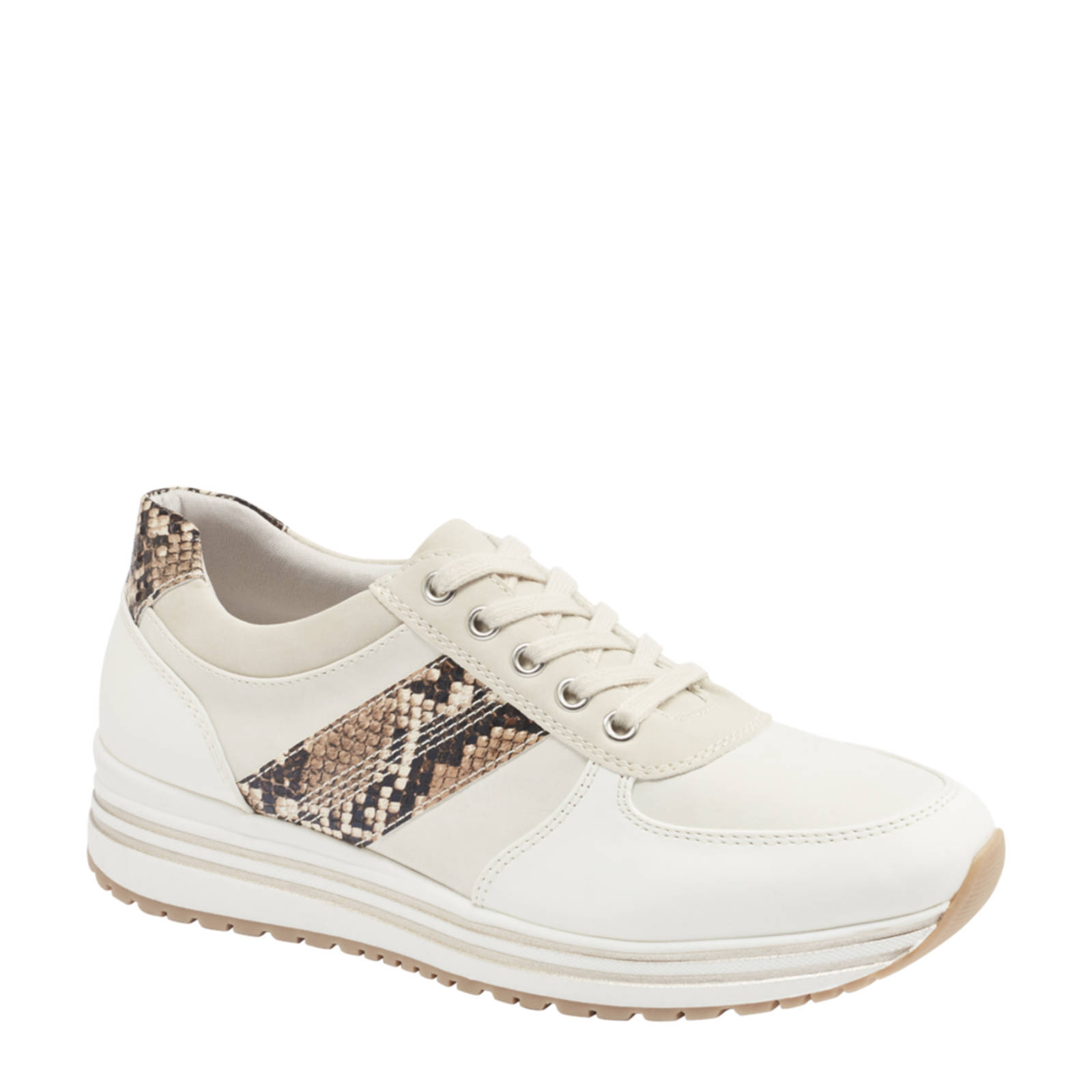 Graceland sneakers met slangenprint off white/beige | wehkamp