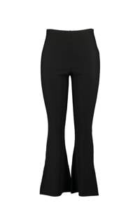 Zwarte dames MS Mode Plus Size flared legging van polyester met high waist en elastische tailleband