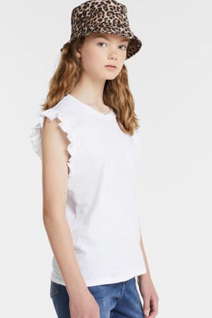 T-shirt met ruffle wit