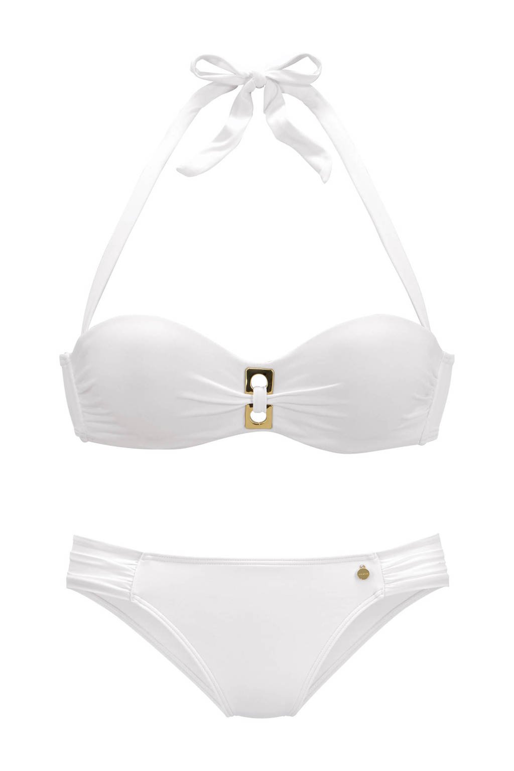 Lascana strapless bandeau bikini wit