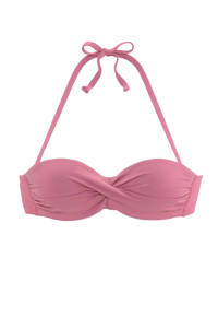 Lascana strapless bikinitop roze