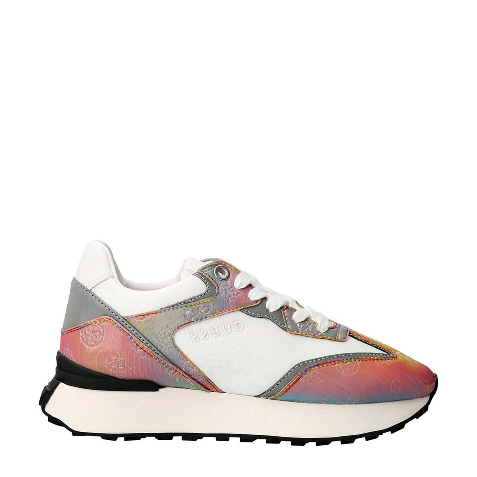 GUESS Luchia sneakers wit/roze/grijs | wehkamp