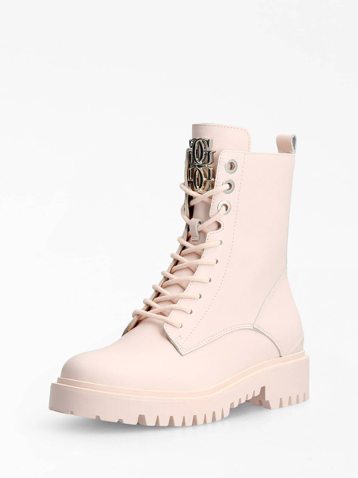 GUESS Lone leren veterboots crème/off white | wehkamp