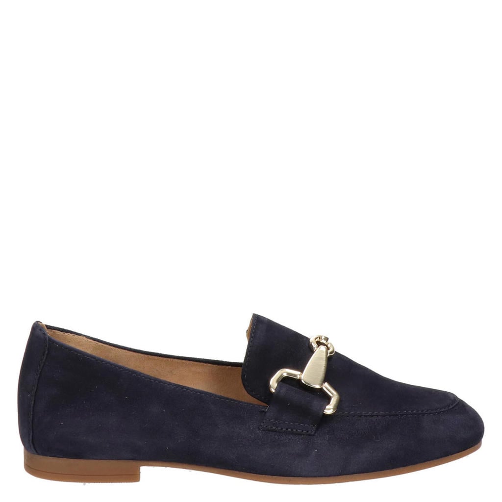Donkerblauwe dames Gabor suède loafers