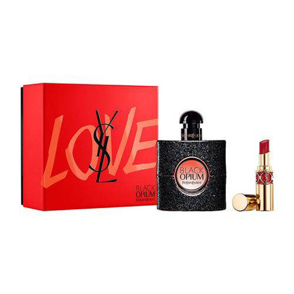 handboeien Pijler storm Yves Saint Laurent Black Opium eau de parfum + lipstick geschenkset - 50 ml  + 3,2 gr | wehkamp