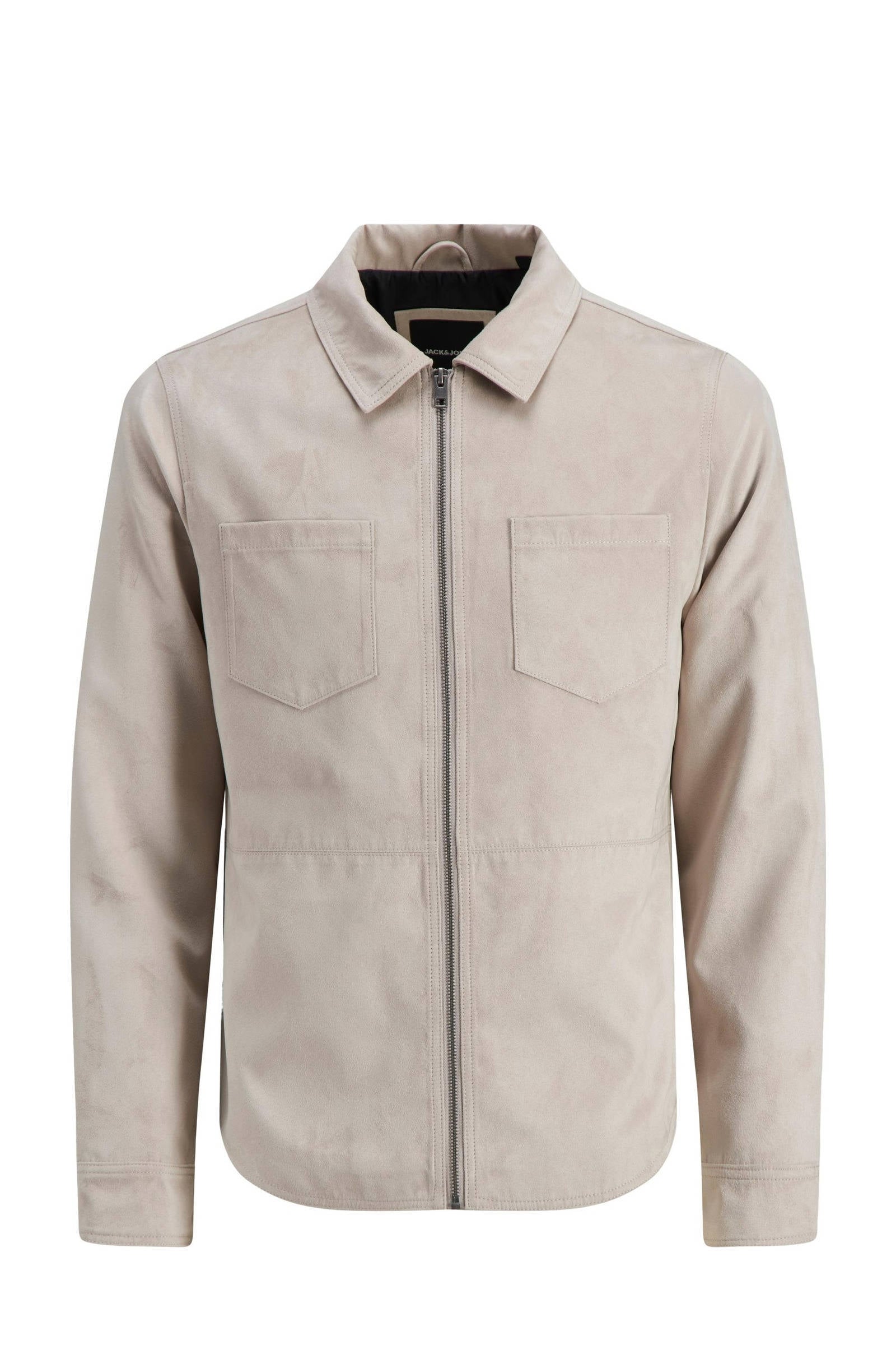 JACK & JONES PREMIUM regular fit overshirt JPRBLACOOPER white pepper online kopen