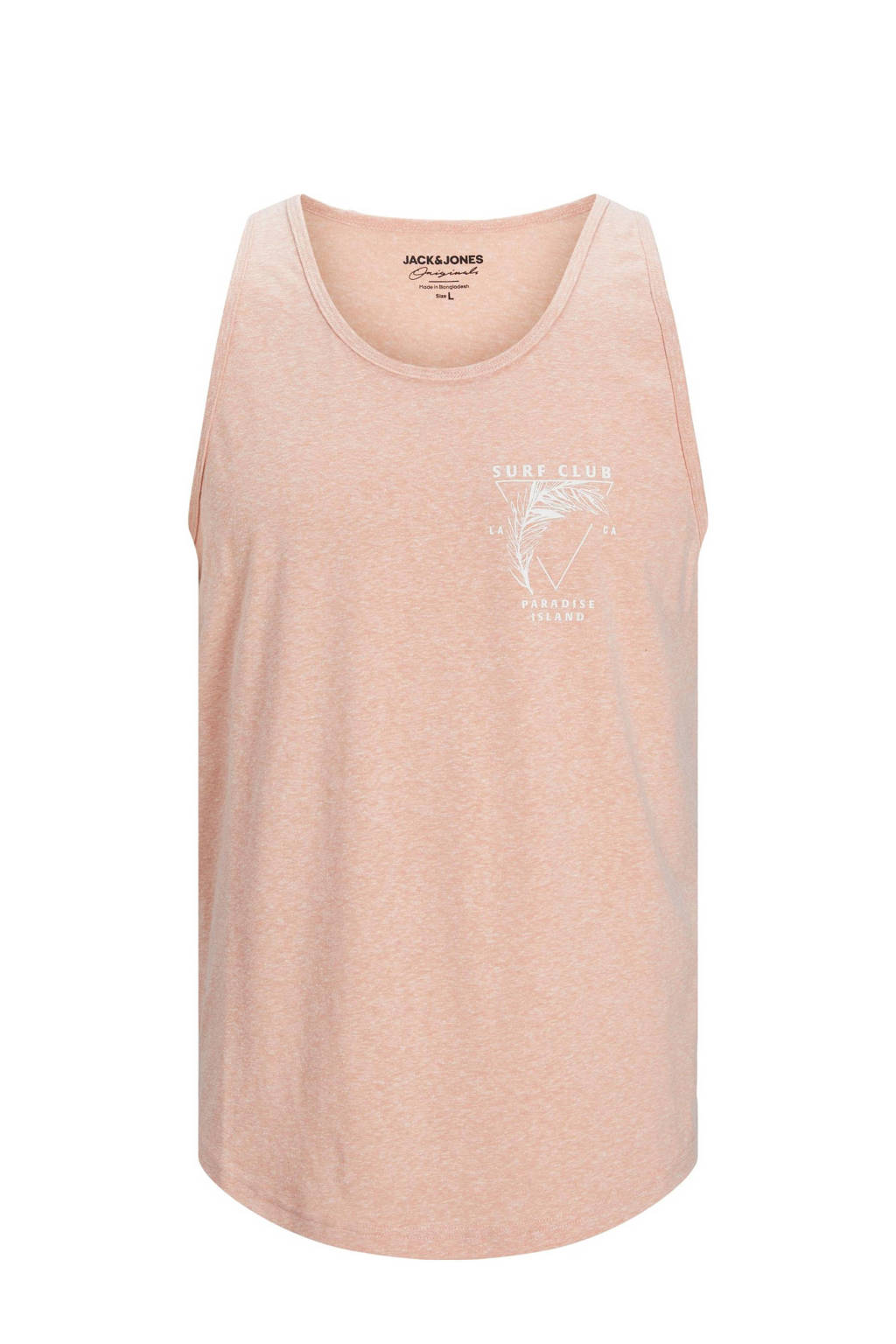 JACK & JONES ORIGINALS gemêleerde regular fit singlet JORBREEZY coral pink