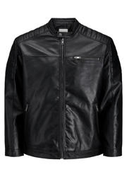 thumbnail: JACK & JONES PLUS SIZE imitatieleren jas zwart