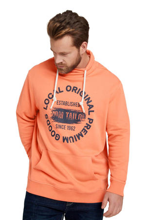 hoodie Plus Size met logo soft peach orange