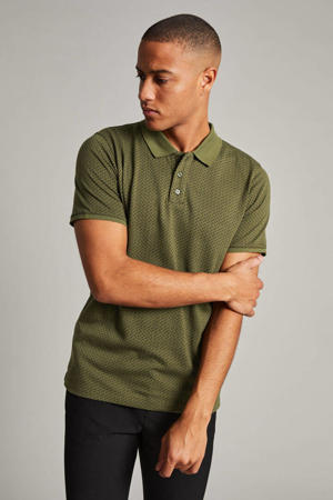 slim fit polo MApoleo met all over print olive night