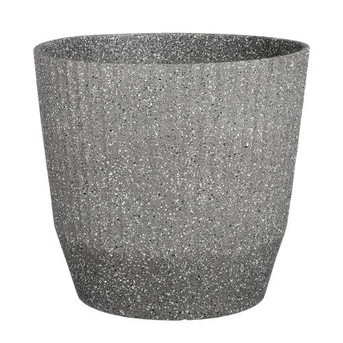 Mica Decorations Rio bloempot rond grijs terrazzo - (h33,5xØ37 cm) afbeelding