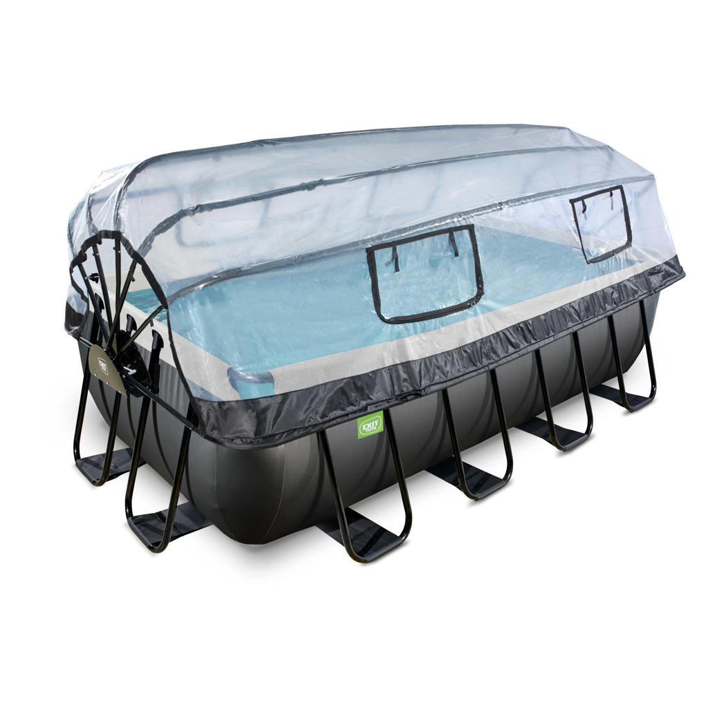 Exit Toys EXIT Black Leather zwembad met zandfilterpomp en overkapping