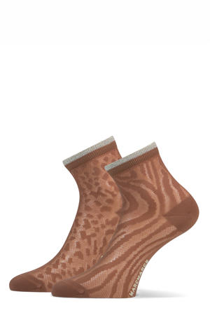 sokken Rafaella met dierenprint - set van 2 bruin