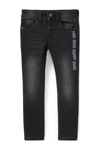 Zwarte jongens C&A skinny jeans van stretchdenim met regular waist en rits- en knoopsluiting
