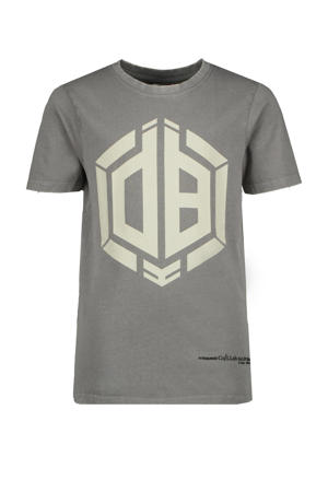 T-shirt Houndi met logo grijs