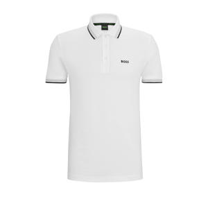 regular fit polo Paddy met contrastbies white