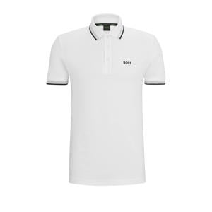 regular fit polo Paddy met contrastbies white