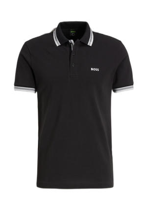 regular fit polo Paddy met contrastbies black