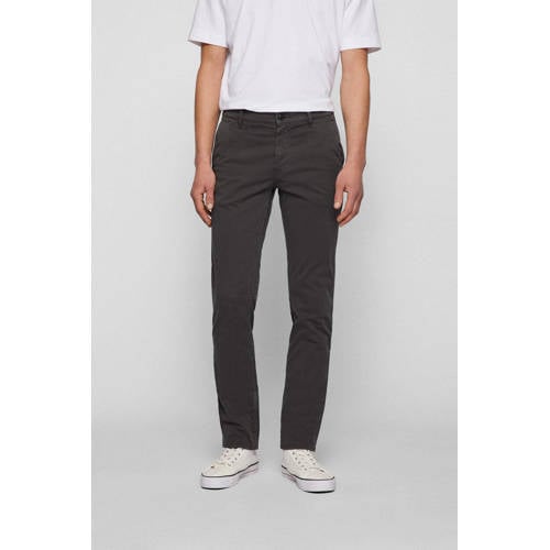 BOSS slim fit broek Schino charcoal afbeelding