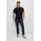BOSS regular fit polo Paddy met contrastbies dark blue