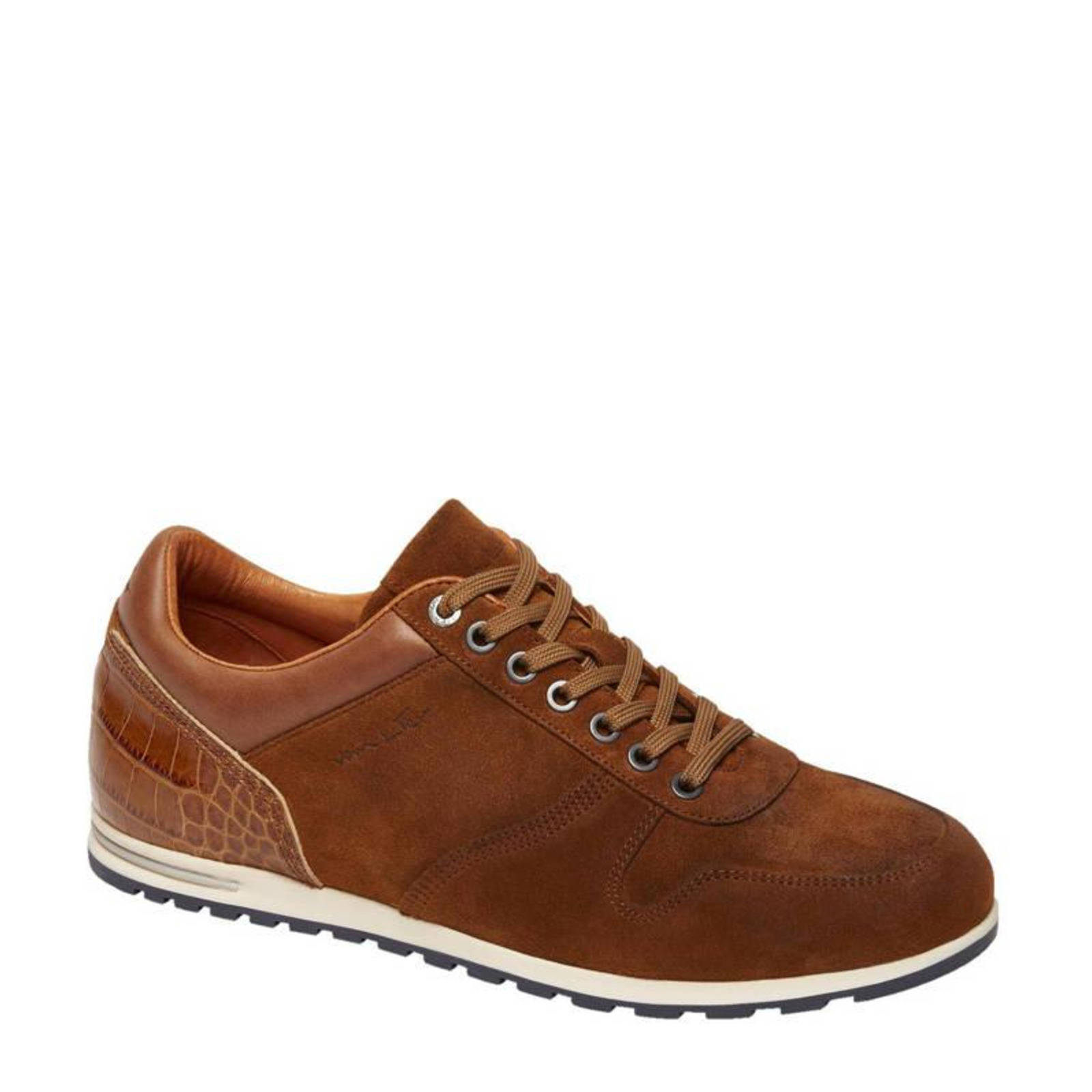 Van Lier Leonardo suède sneakers cognac | wehkamp