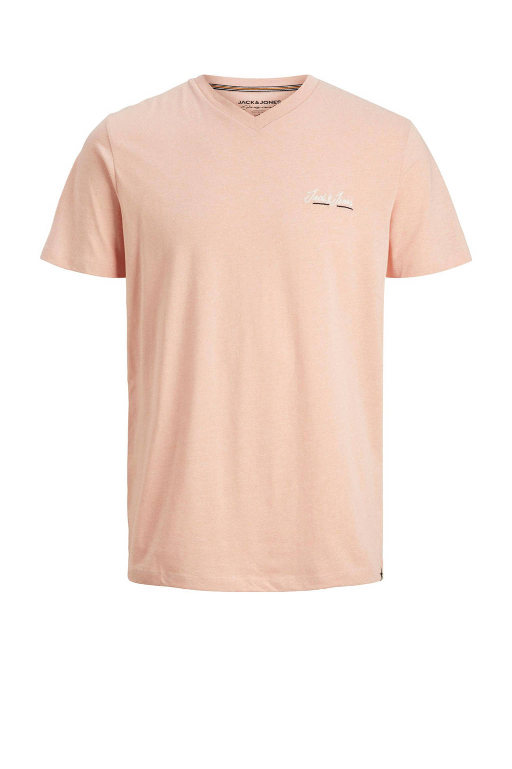 JACK & JONES ORIGINALS gemêleerd regular fit T-shirt JORTONS coral pink