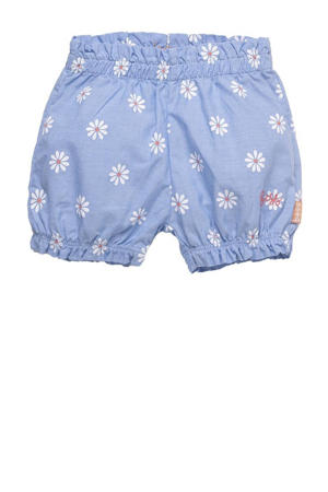 baby gebloemde regular fit short blauw/wit/roze