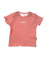 B*E*S*S baby gebloemd basic T-shirt koraalrood